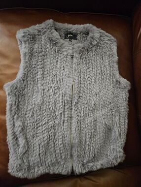 June Taupe Fur Vest size Xs Like New So Soft